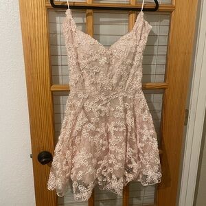 Fashion nova Lace Dress in Light Pink